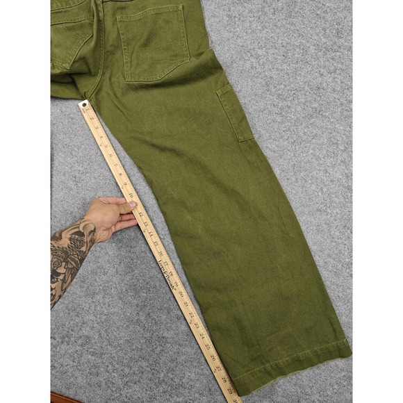 Delias Pants Teens Medium Green Carpenter Cotton Twill Straight Leg Casual - Picture 7 of 10